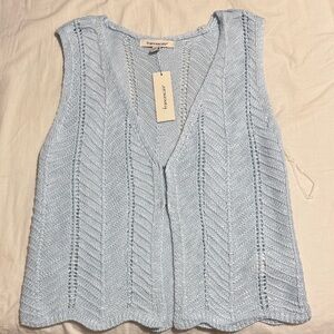 Francesca's Light Blue Knit Tank Top size S
